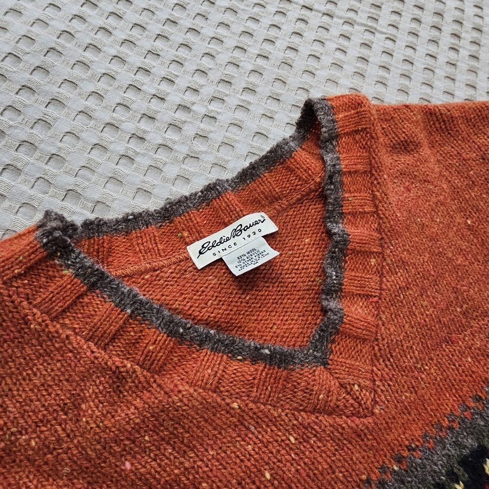 Vintage Eddie Bauer Wool Blend Sweater In Size Medium - Picture 7 of 10